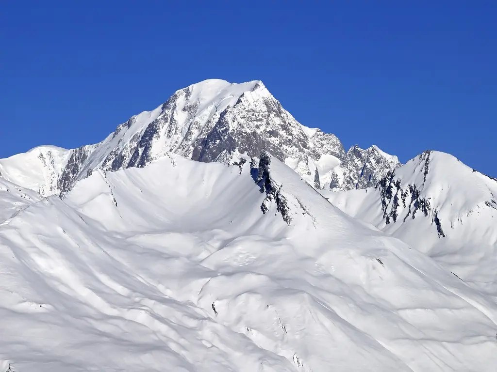 Sommet enneigé du massif du Mont Blanc